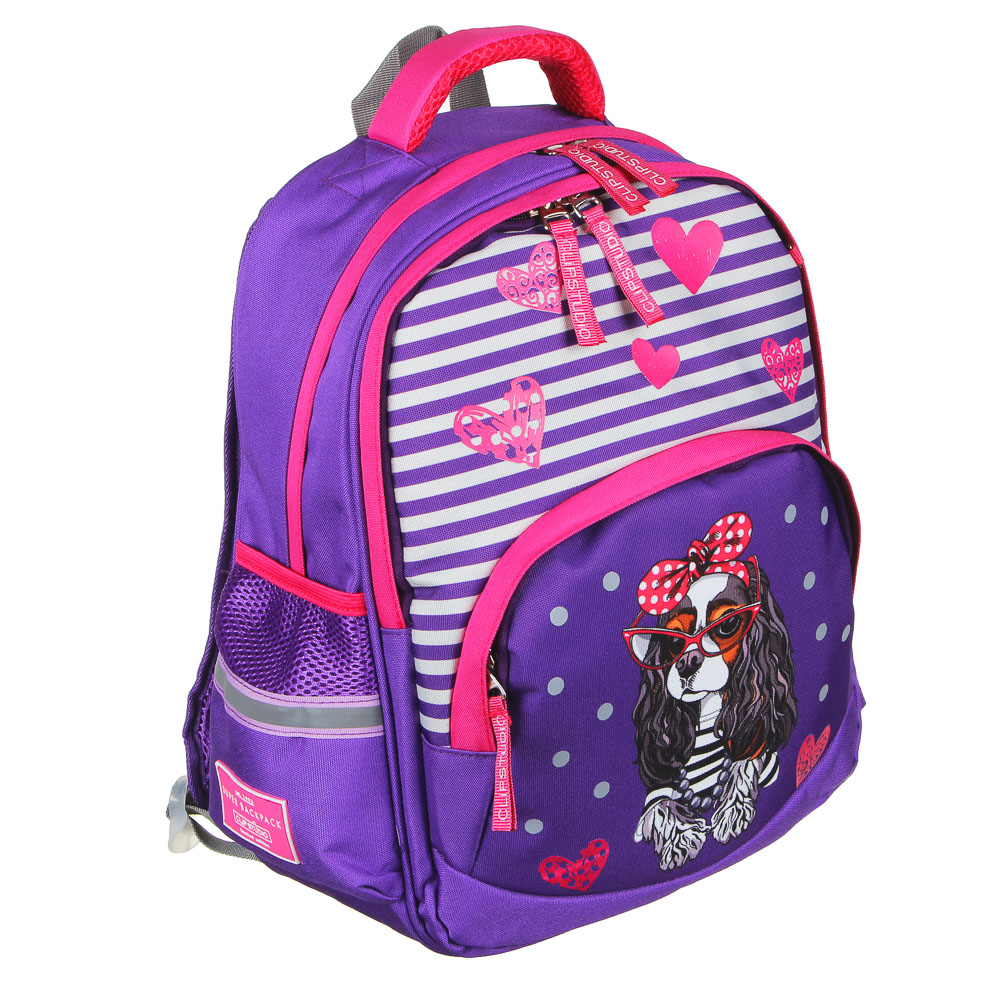 Гламур дог Рюкзак подростковый, 41x31x18см, ПЭ, 2 отд, 3 карм, эргономичная спинка, уплотнен. лямки, арт.№ 254-242