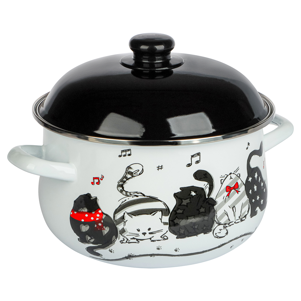 VETTA Хвостатые друзья Кастрюля эмалированная, 22см, 3,6л, индукция, арт.№ 894-542