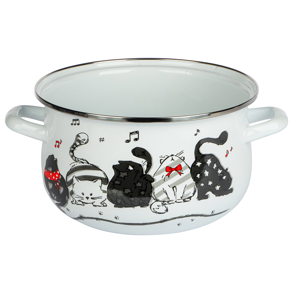 VETTA Хвостатые друзья Кастрюля эмалированная, 22см, 3,6л, индукция, арт.№ 894-542