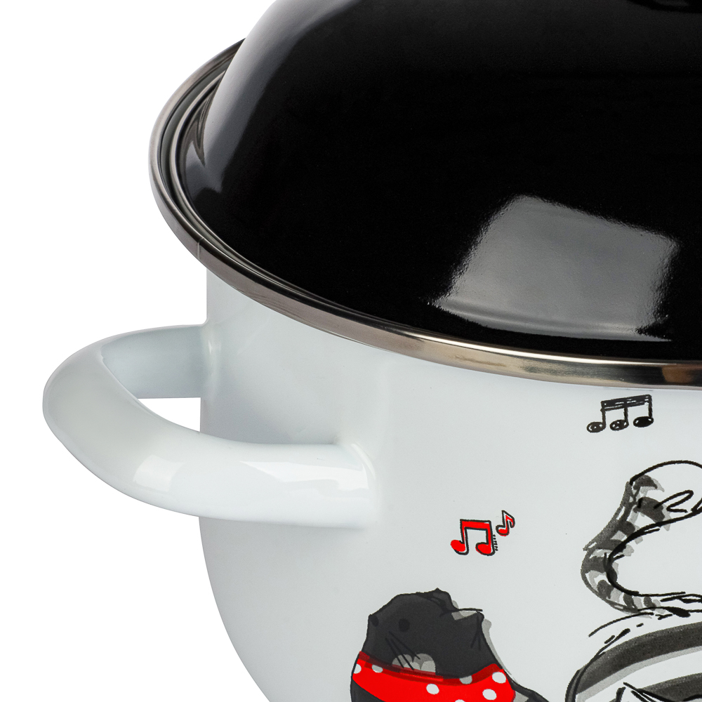 VETTA Хвостатые друзья Кастрюля эмалированная, 22см, 3,6л, индукция, арт.№ 894-542