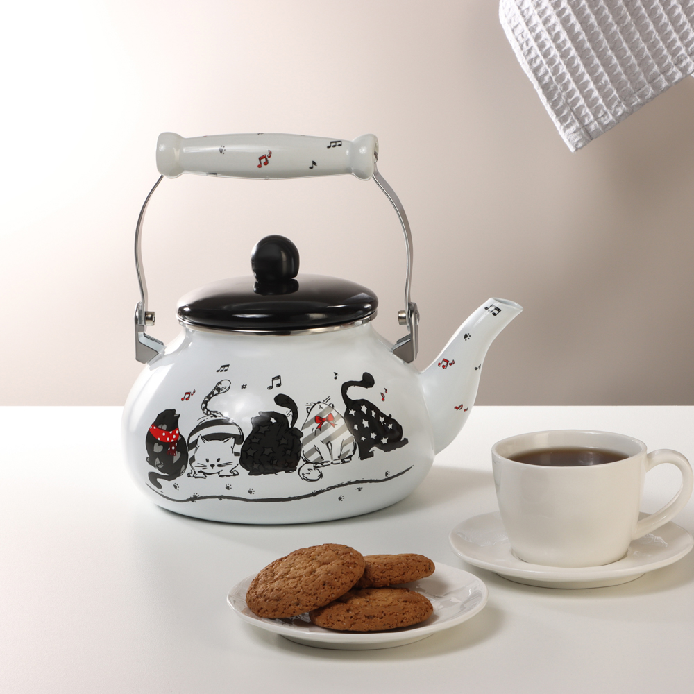 VETTA Хвостатые друзья Чайник эмалированный 2,5л, индукция, арт.№ 894-544