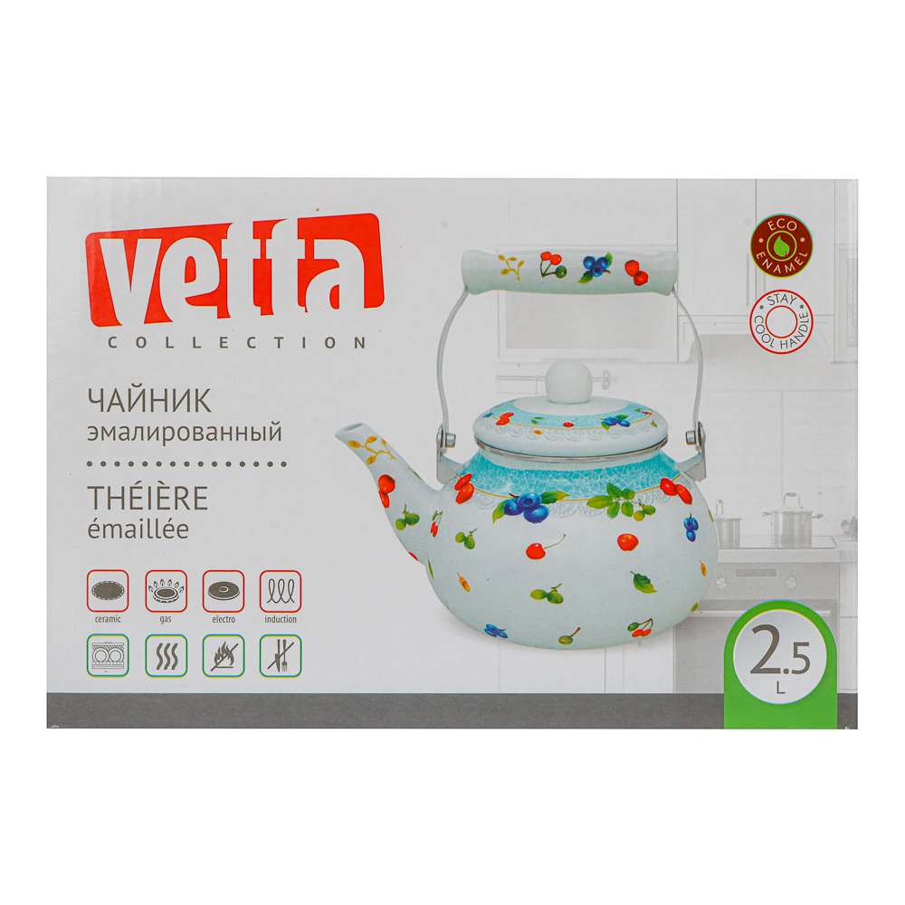 VETTA Прованс Чайник эмалированный 2,5л, индукция, арт.№ 894-545