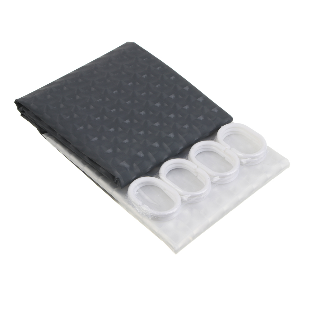 Шторка для ванной тм VETTA Кристалл Твин, ПЕВА 3D 90гр., 180x180 см, серый, арт.№ 461-651