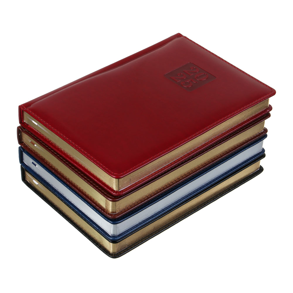 Ежедневник на 2025 "ПРЕСТИЖ" А5, 352 стр., твердая обложка с поролоном, иск.кожа, цветной срез, 4 цвета, арт.№ 572-237