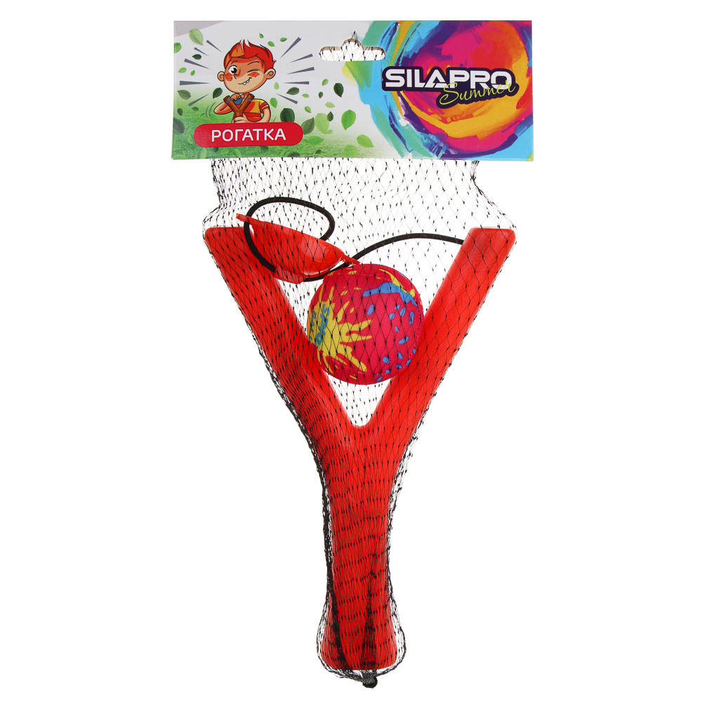 SILAPRO Рогатка 19х13см, мяч 1шт, поролон,  полиэстер, PP, арт.№ 134-007