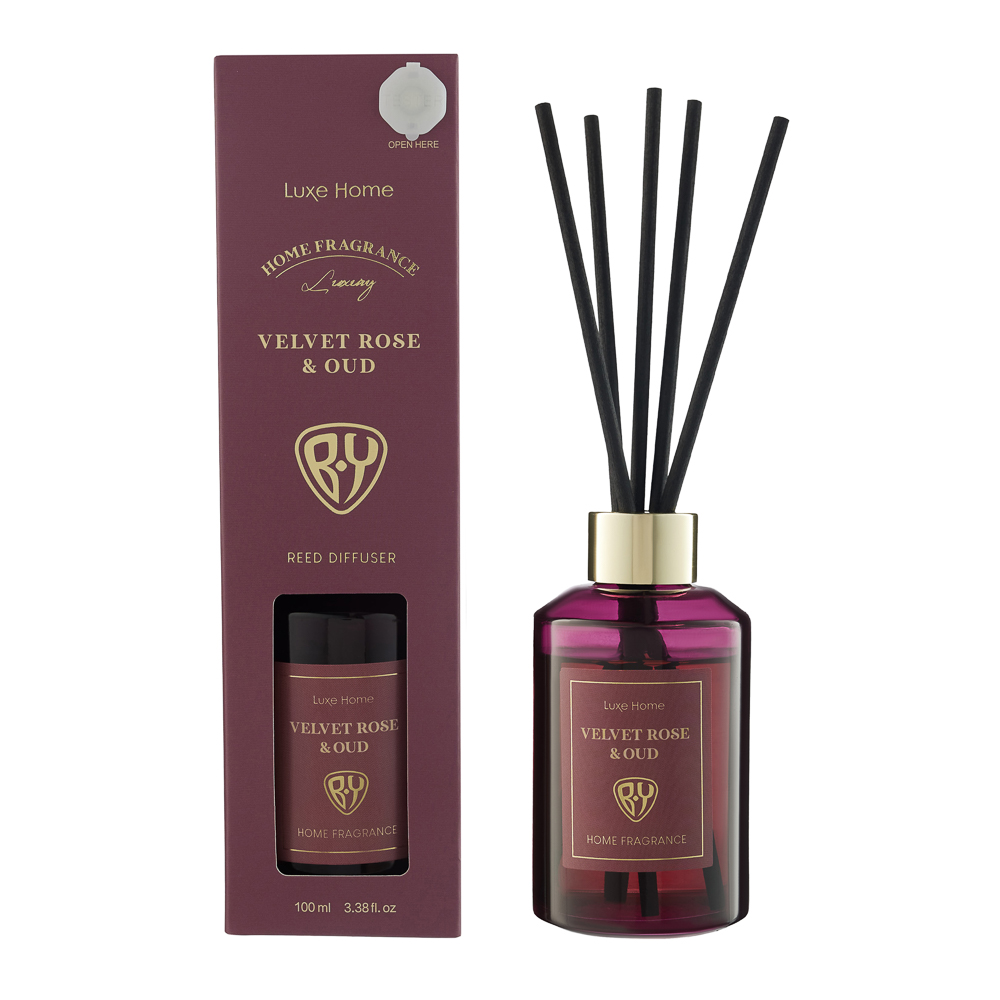 BY Диффузор Luxe Home, 100 мл. White Musk&Warm Vanilla,Black leather,Velvet Rose,Dark Amber, арт.№ 412-223