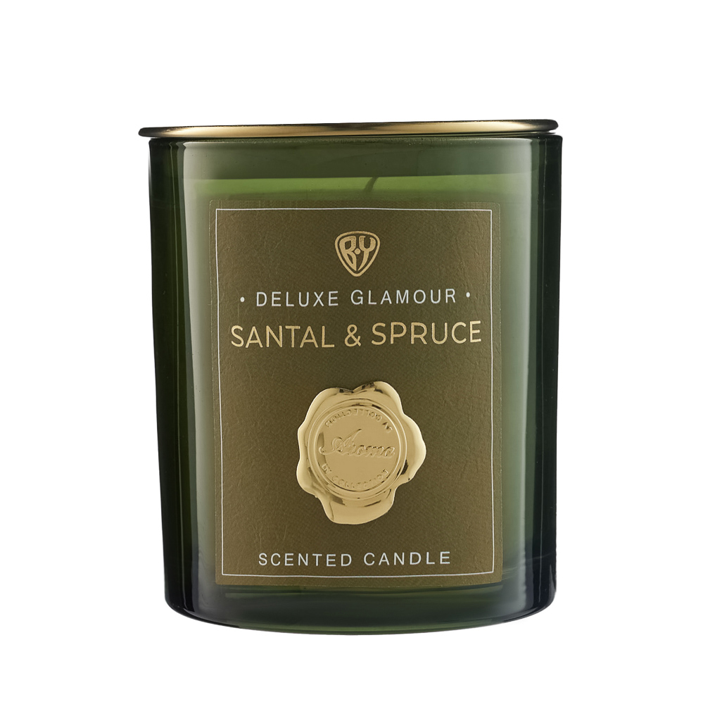 BY Свеча ароматизированная Deluxe Glamour, 200гр. Santal & Spruce, арт.№ 412-224