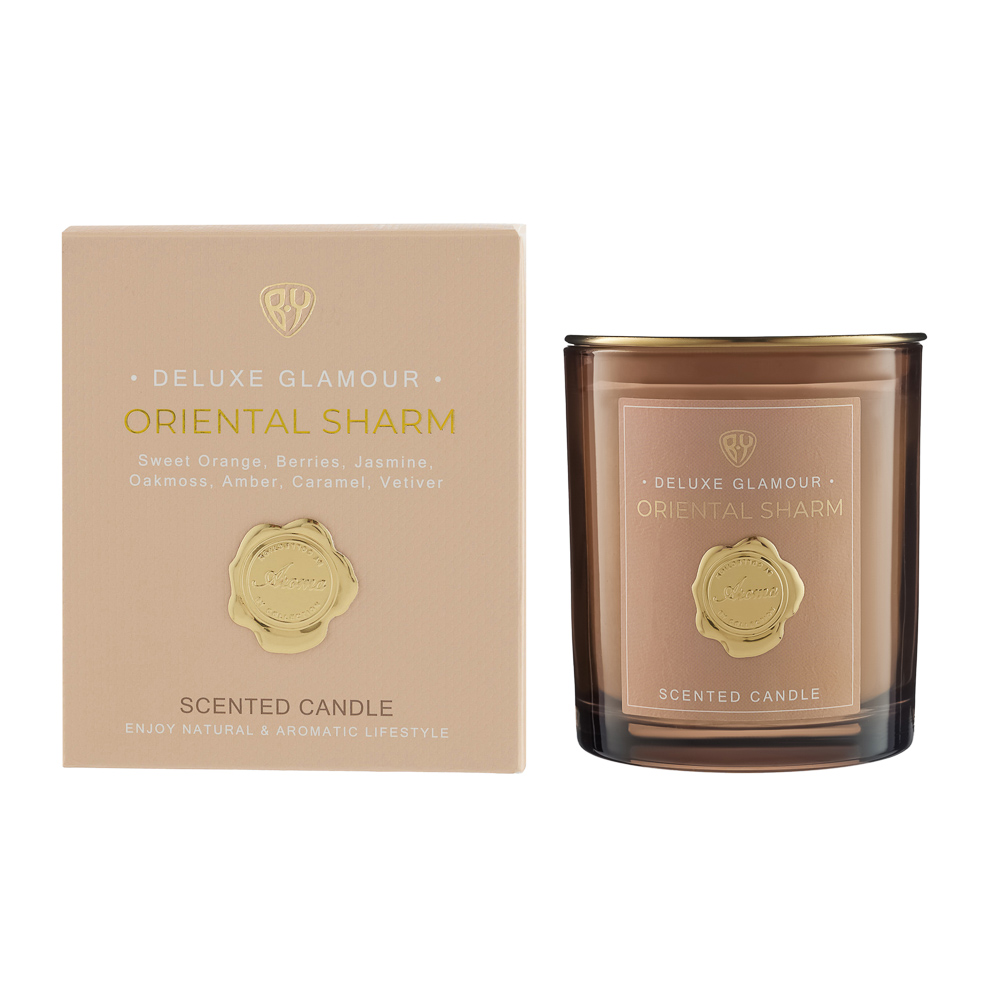 BY Свеча ароматизированная Deluxe Glamour, 200гр., Oriental Sharm, арт.№ 412-227