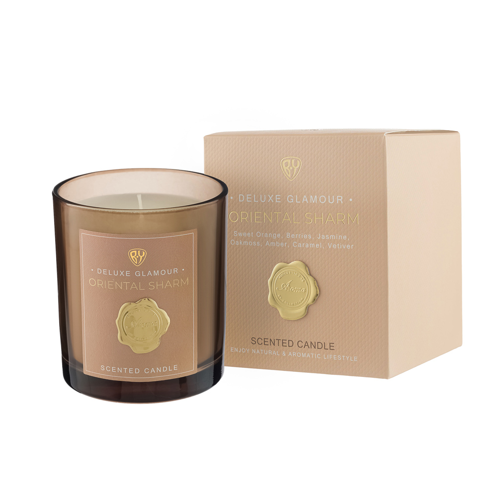 BY Свеча ароматизированная Deluxe Glamour, 200гр., Oriental Sharm, арт.№ 412-227