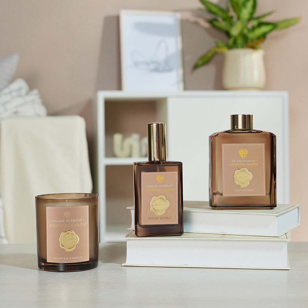 BY Свеча ароматизированная Deluxe Glamour, 200гр., Oriental Sharm, арт.№ 412-227