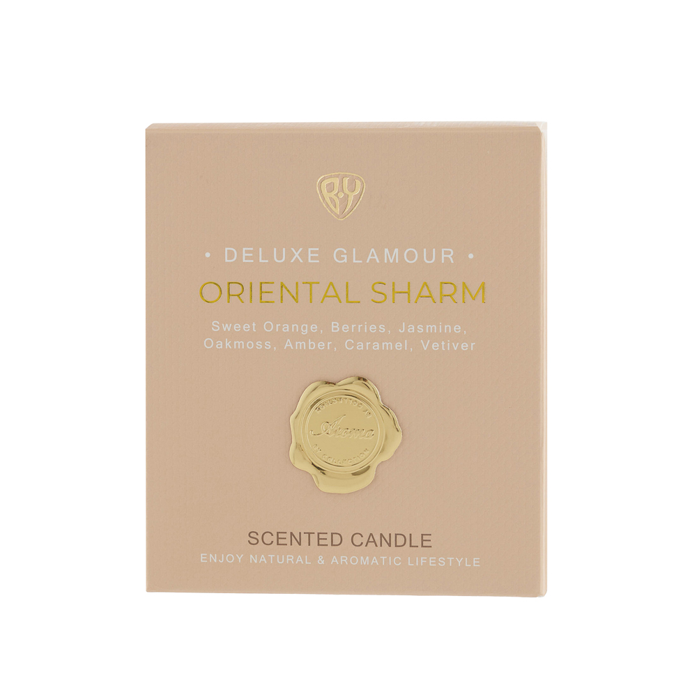 BY Свеча ароматизированная Deluxe Glamour, 200гр., Oriental Sharm, арт.№ 412-227