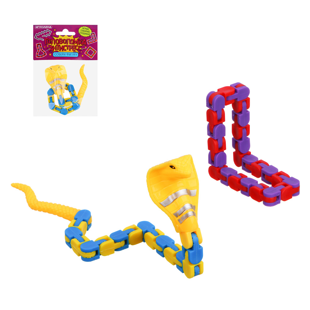ИГРОЛЕНД Головоломка антистресс собери фигуру, РР, 1х28,5см, 8 видов, арт.№ 295-190