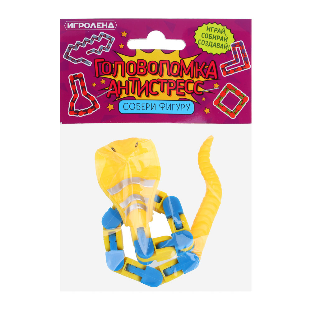 ИГРОЛЕНД Головоломка антистресс собери фигуру, РР, 1х28,5см, 8 видов, арт.№ 295-190