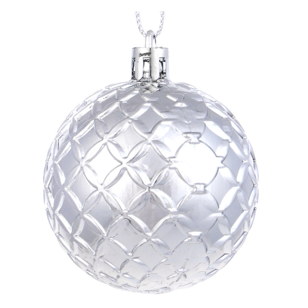 СНОУ БУМ Набор формовых шаров 6 шт, 6 см, серебро, арт.№ 373-437