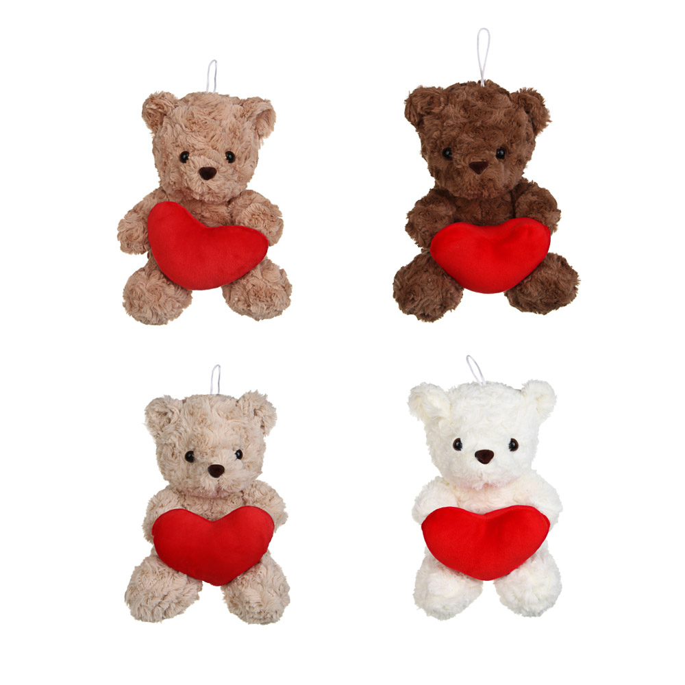 Сувенир мягкий тм LADECOR "Мишка с сердцем", 20 см, плюш, 4 цвета, арт.№ 264-924