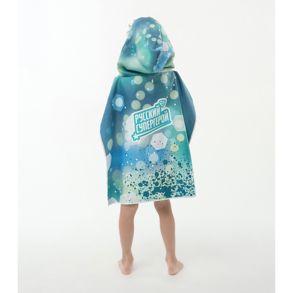 BY Русские супергерои Полотенце-пончо пляжное с капюшоном, 60х60см, 100% полиэстер, Конёк, арт.№ 496-040