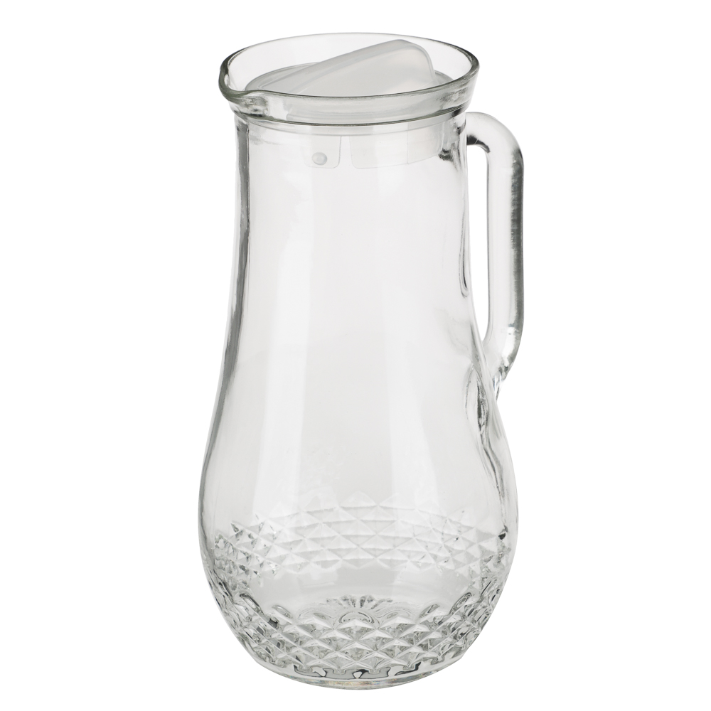 Кувшин "Крист" с пластиковой крышкой, 1,2л, стекло, арт.№ 878-515