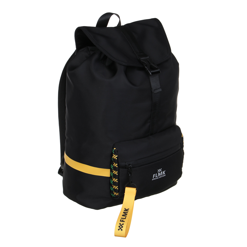 Рюкзак универсальный  37х28х16см, 1 отд.на завязке, клапан на пласт.застежке, 1 карм., нейлон, черн, арт.№ 555-025