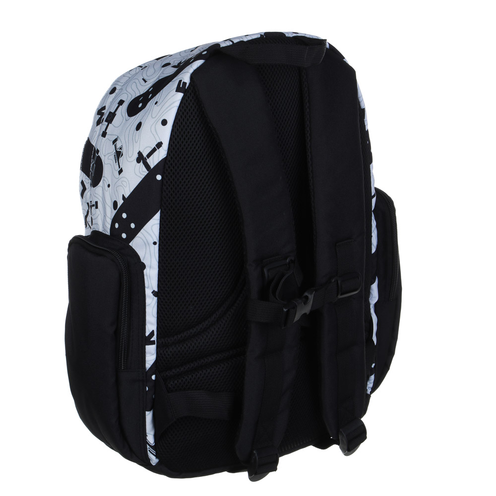 Рюкзак подростковый 42х28х16см, 1 отд., 2 карм., спинка с эрг.элемен., 2 утяж., нашив., ПЭ, "Скейт", арт.№ 555-026