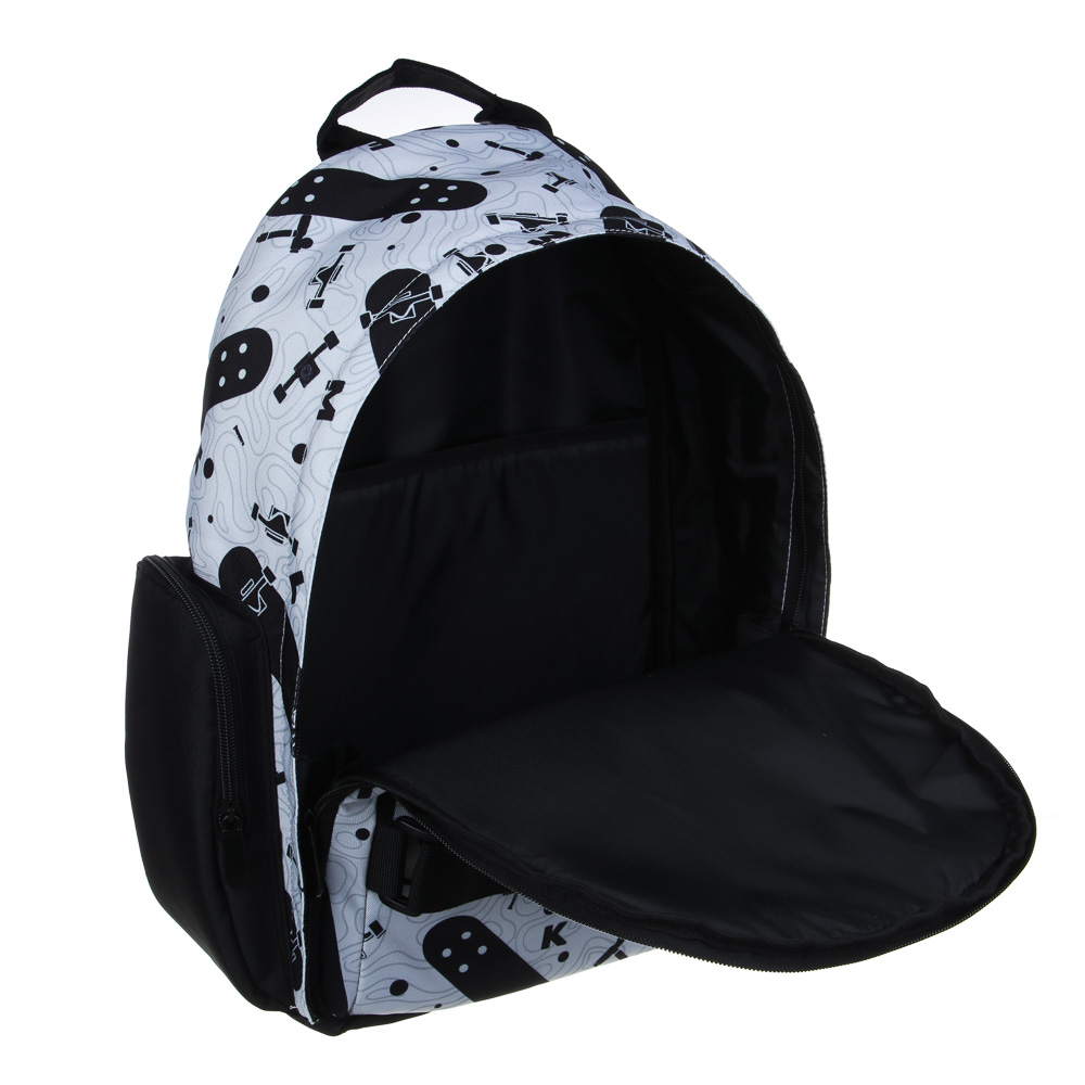 Рюкзак подростковый 42х28х16см, 1 отд., 2 карм., спинка с эрг.элемен., 2 утяж., нашив., ПЭ, "Скейт", арт.№ 555-026