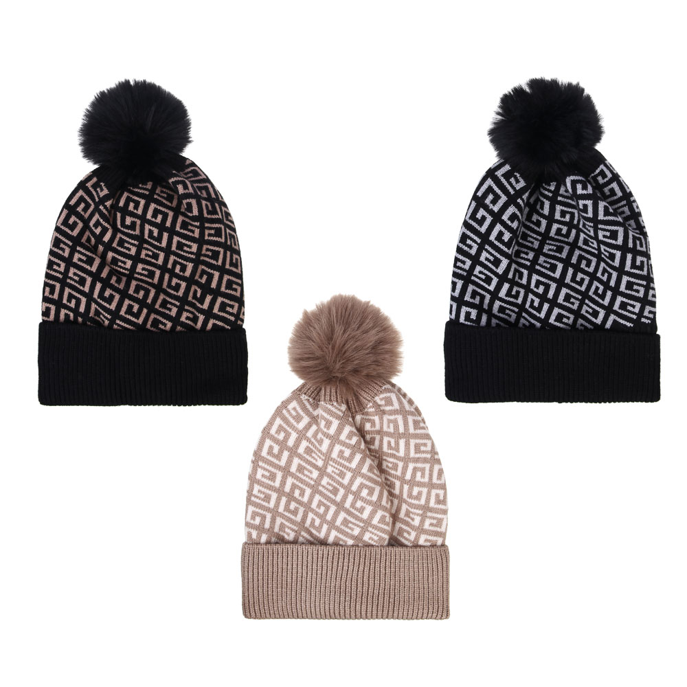 GALANTE Шапка женская с помпоном на подкладе, р-р 56-58, 3 цвета, СЗШ24-13, арт.№ 314-835