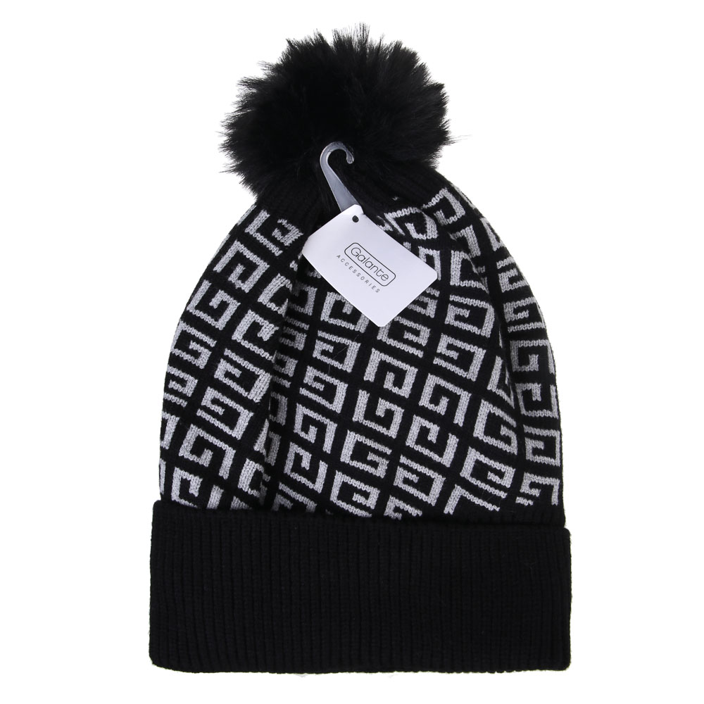 GALANTE Шапка женская с помпоном на подкладе, р-р 56-58, 3 цвета, СЗШ24-13, арт.№ 314-835