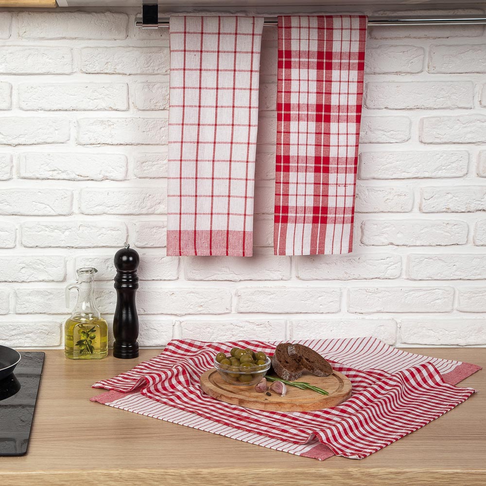 PROVANCE Комплект полотенец кухонных 4шт, 75% хлопок, 25% ПЭ 40х60см, "Классика", арт.№ 434-081