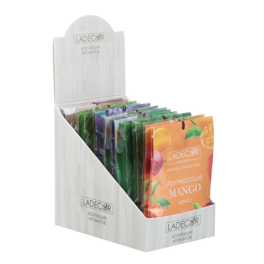 LADECOR Аромасаше 10гр, бамбук, хлопок, жасмин, лемонграсс, лаванда, манго, арт.№ 425-172