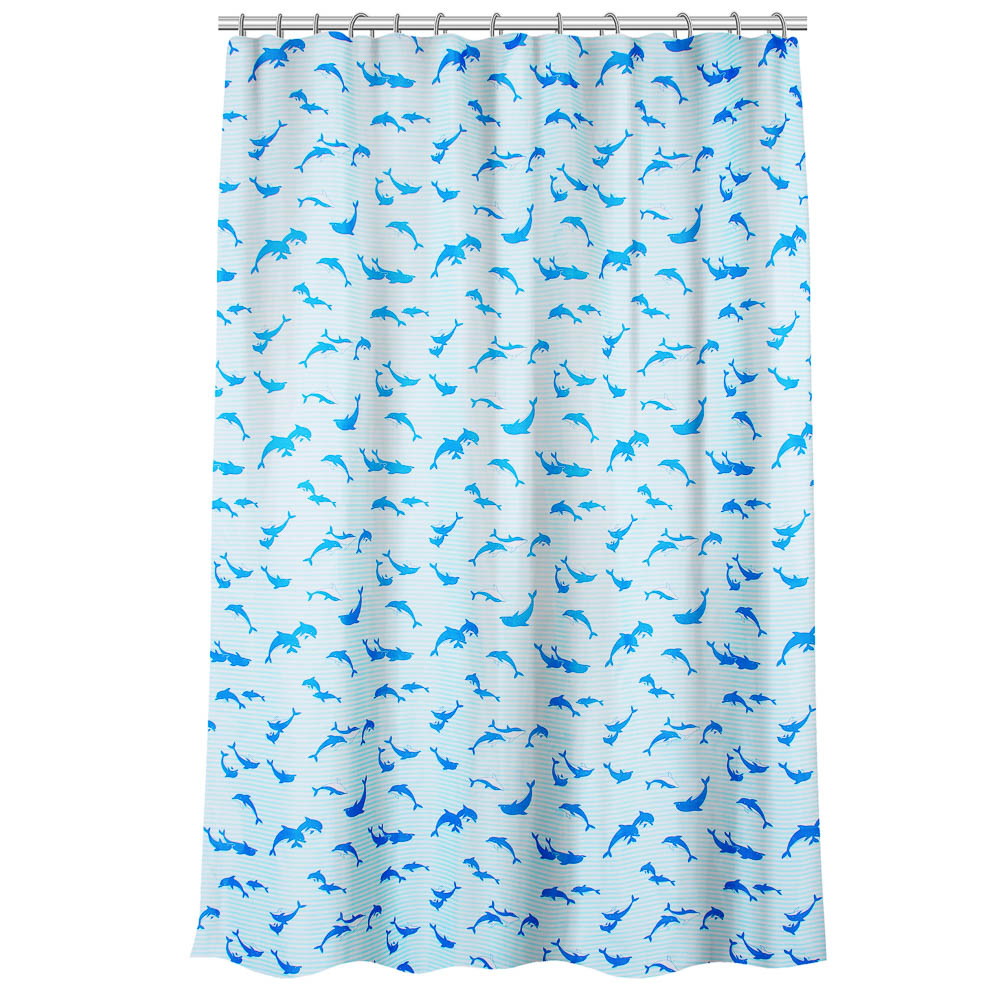VETTA Шторка для ванной, полиэстер, 110 г/м2, 180х180см, "Дельфин", арт.№ 461-060