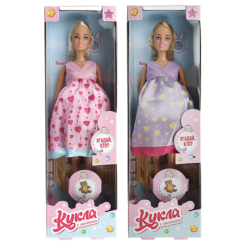 ИГРОЛЕНД Кукла с малышом, ABS, полиэстер, 10х32х5,5см, 2 дизайна, арт.№ 267-839