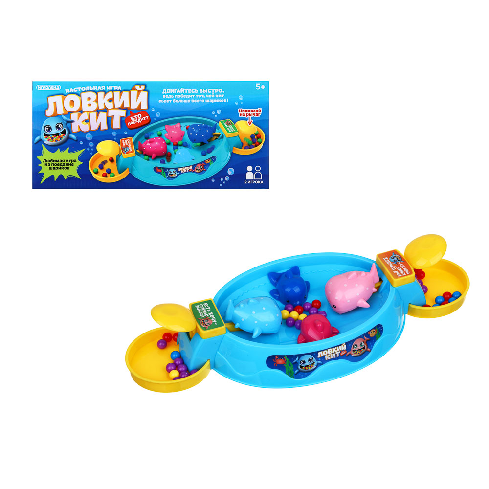ИГРОЛЕНД Игра настольная "Ловкий кит", ABS, 29,6х13,6х6,6см, арт.№ 897-046