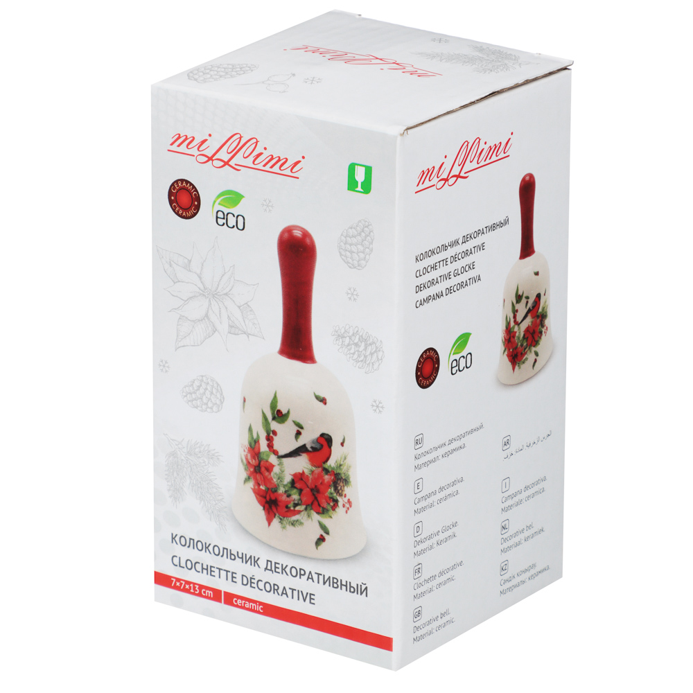 MILLIMI Винтер Колокольчик декоративный, 7х7х13см, керамика, арт.№ 820-825