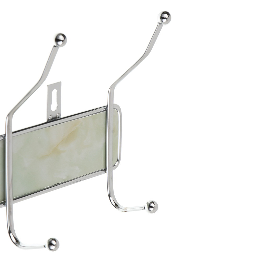 Вешалка настенная тм VETTA Мрамор, 4 крючка, цвет хром, арт.№ 465-001