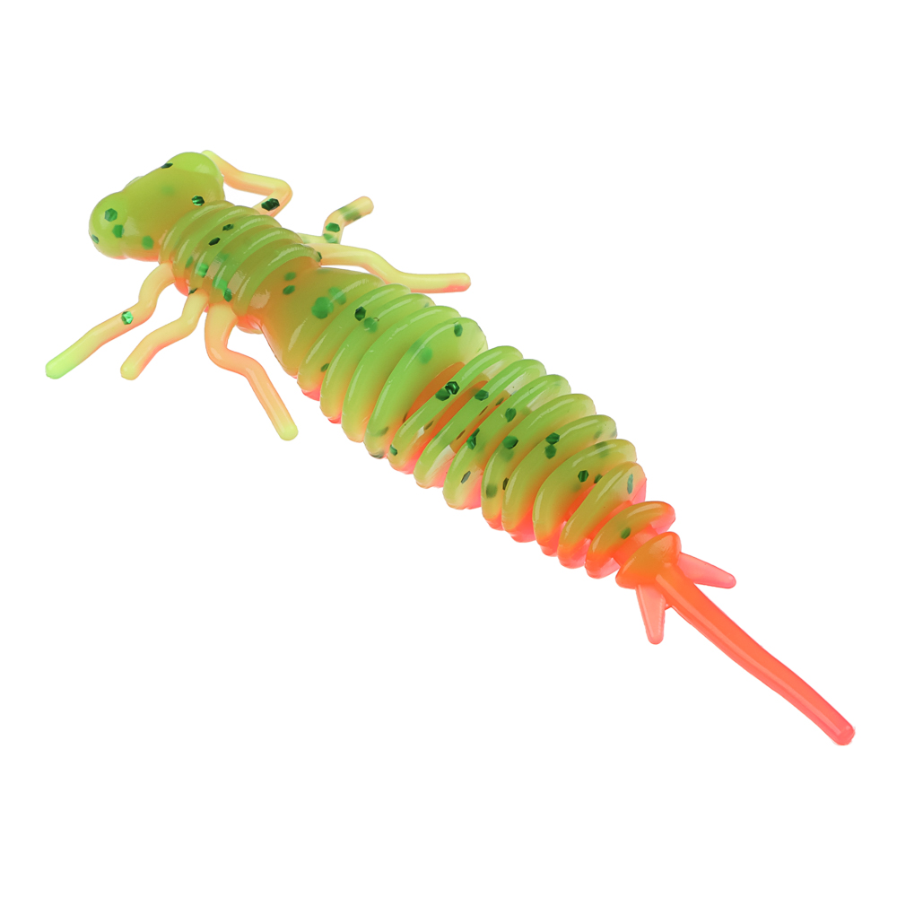 Приманка силиконовая "Личинка стрекозы" тм AZOR FISHING, 8см, 5шт, 5 цветов, арт.№ 145-185