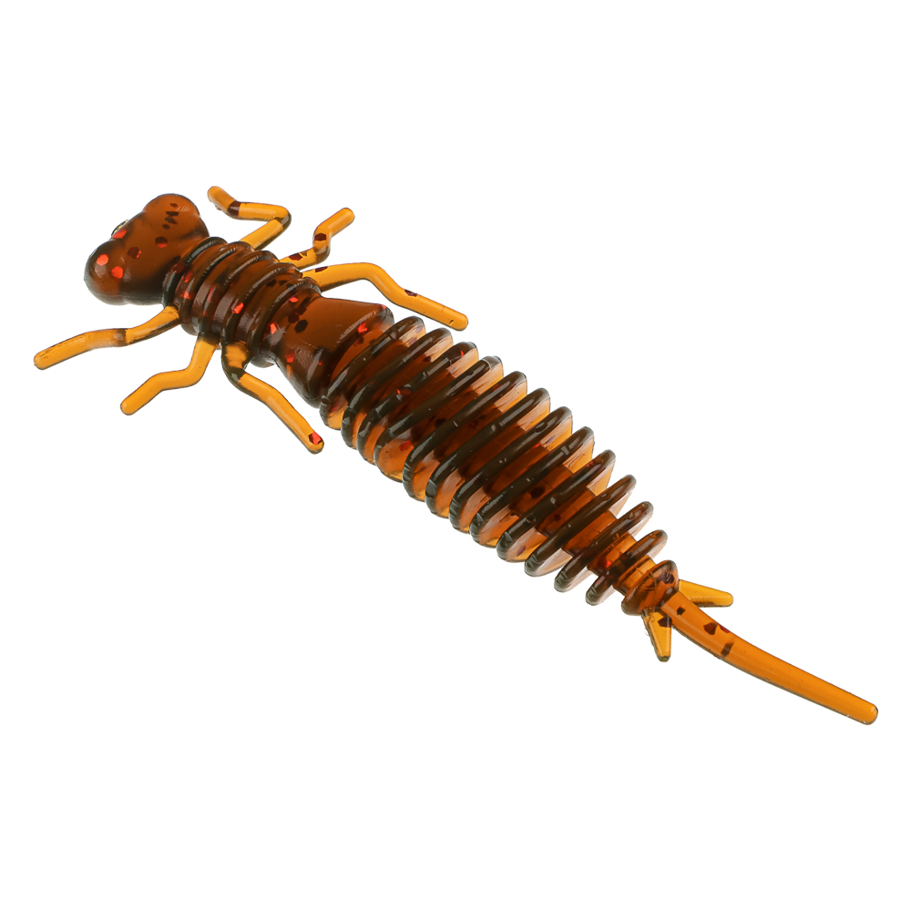 Приманка силиконовая "Личинка стрекозы" тм AZOR FISHING, 8см, 5шт, 5 цветов, арт.№ 145-185