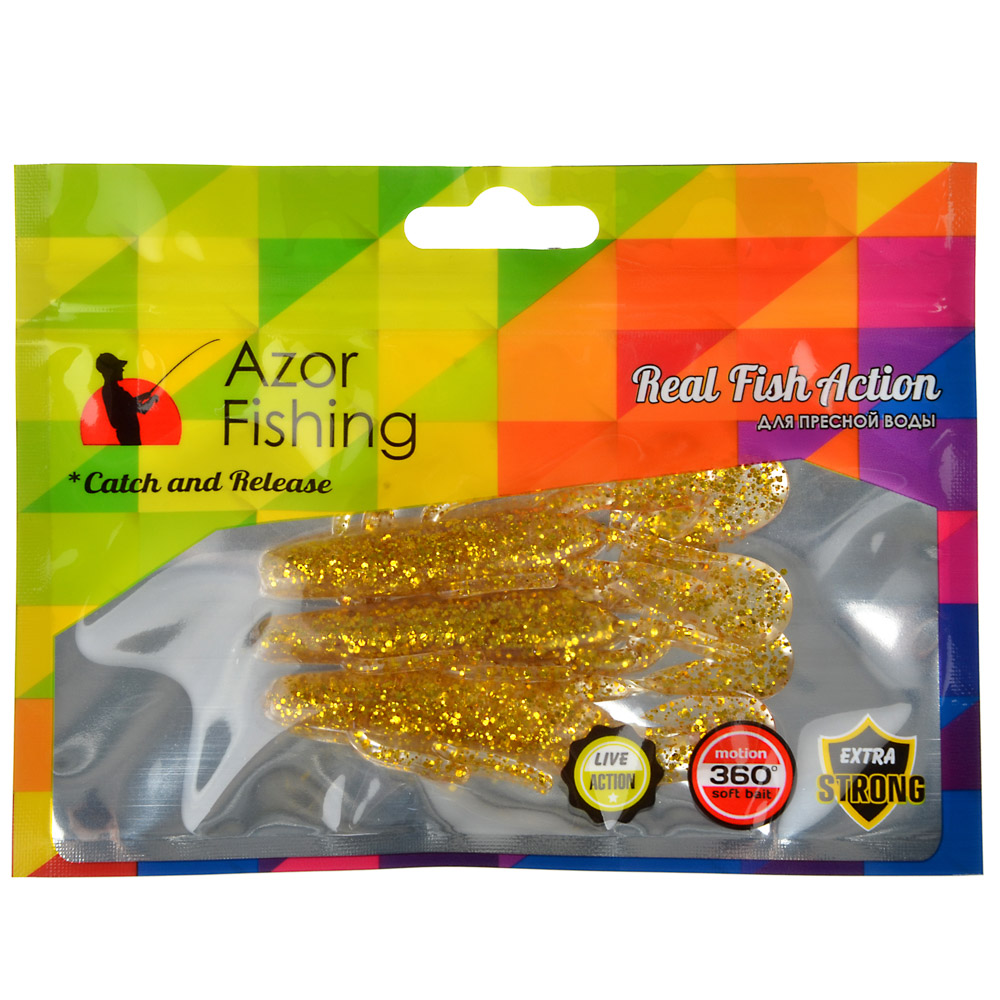 AZOR FISHING Приманка мягкая Рак 3.5, силикон Премиум, 90 мм, 3 шт. в уп., микс цветов, арт.№ 145-086