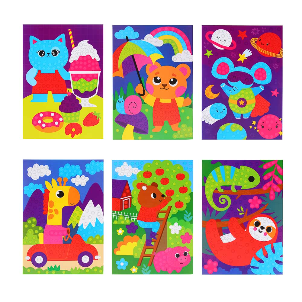 Аппликация самоклеящаяся "Веселый день", ХОББИХИТ, бумага, ЭВА, арт.№ 285-136