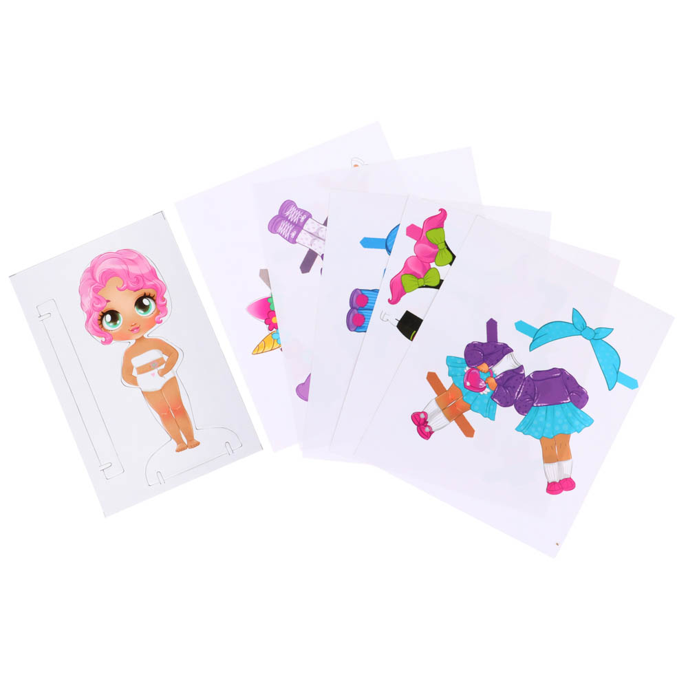 ХОББИХИТ Набор для творчества «Кукла бумажная», 5 предметов, картон, бумага, 13х18,5х0,1см, 4 диз., арт.№ 281-143