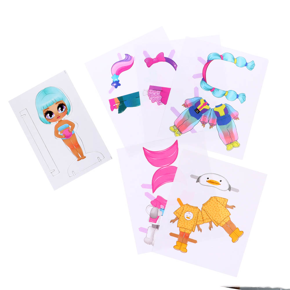 ХОББИХИТ Набор для творчества «Кукла бумажная», 5 предметов, картон, бумага, 13х18,5х0,1см, 4 диз., арт.№ 281-143