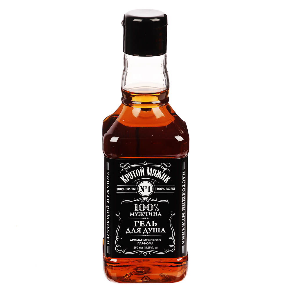 Гель для душа мужской "Крутой мужик"/"На удачу",парфюмированный,флакон виски,250мл, арт.№ 495-022