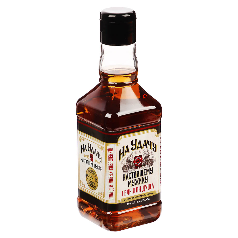 Гель для душа мужской "Крутой мужик"/"На удачу",парфюмированный,флакон виски,250мл, арт.№ 495-022