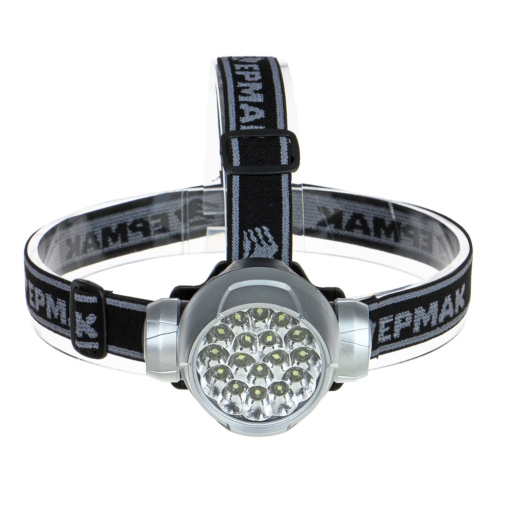 ЕРМАК Фонарь налобный 17 ярк. LED, 3xAAA, 7,6х5см, арт.№ 328-073
