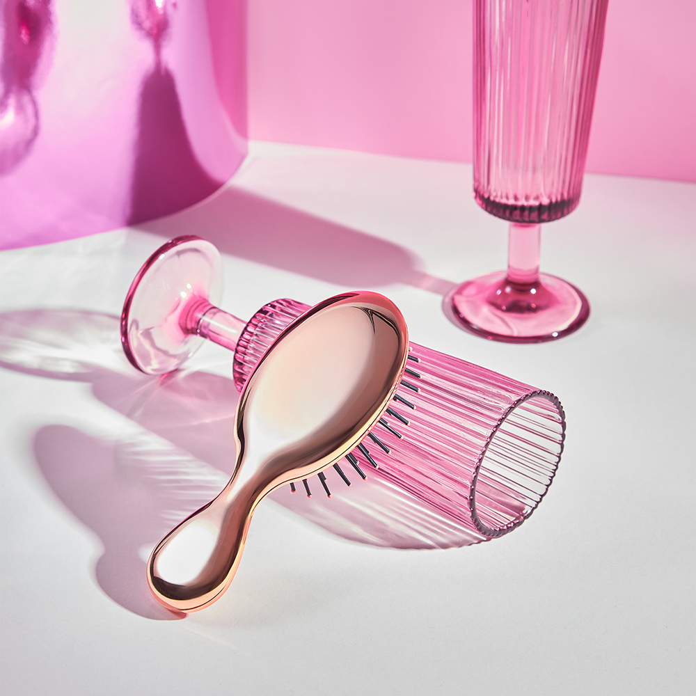 ЮНИLOOK Расческа массажная Глянец, пластик, 13,8х5,6см, розовое золото, арт.№ 319-181