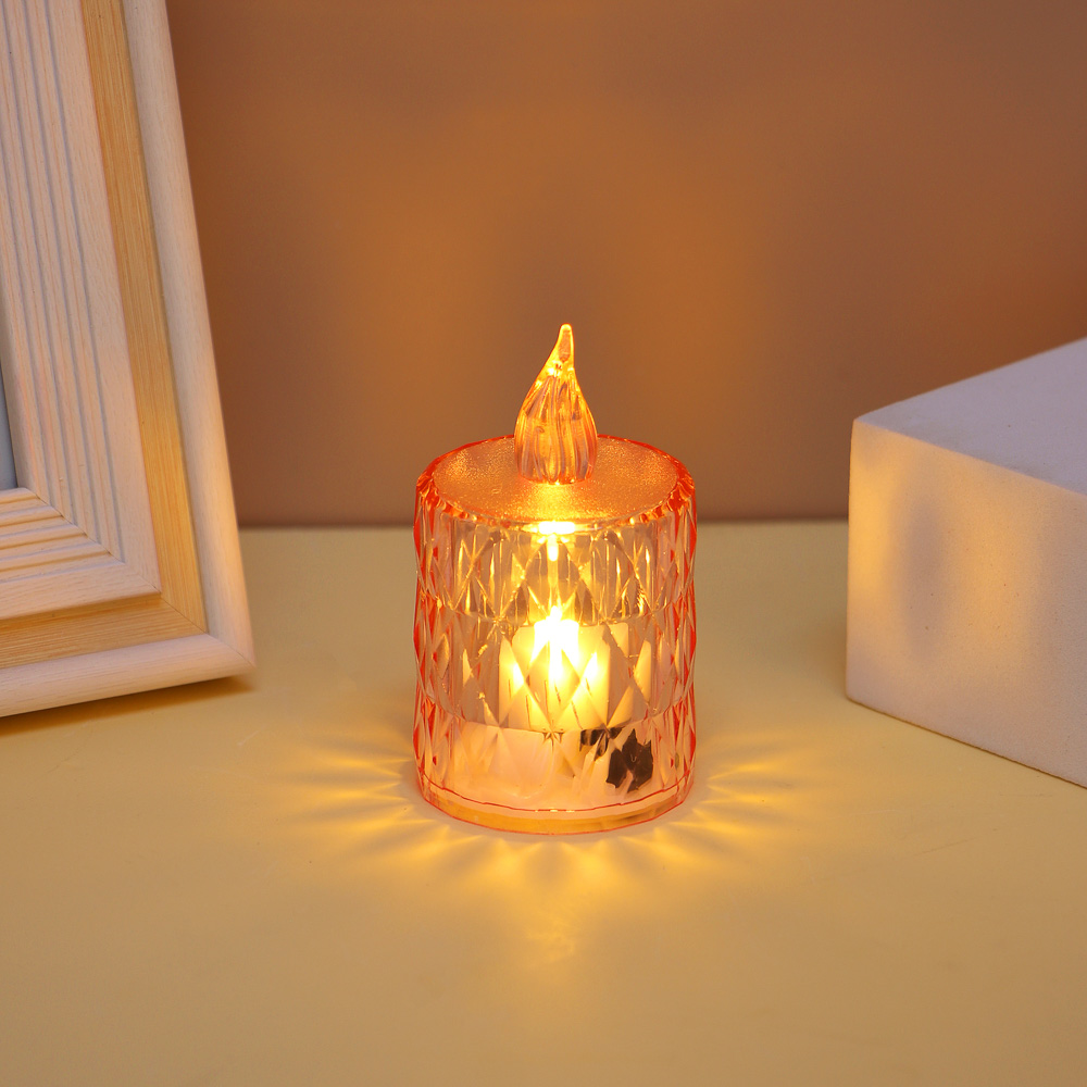 Светильник декор. в виде свечи с LED-подсветкой, 1 режим, полистирол, 3,6х6,5 см, 3хAG10,4цв.,арт.2, арт.№ 695-187