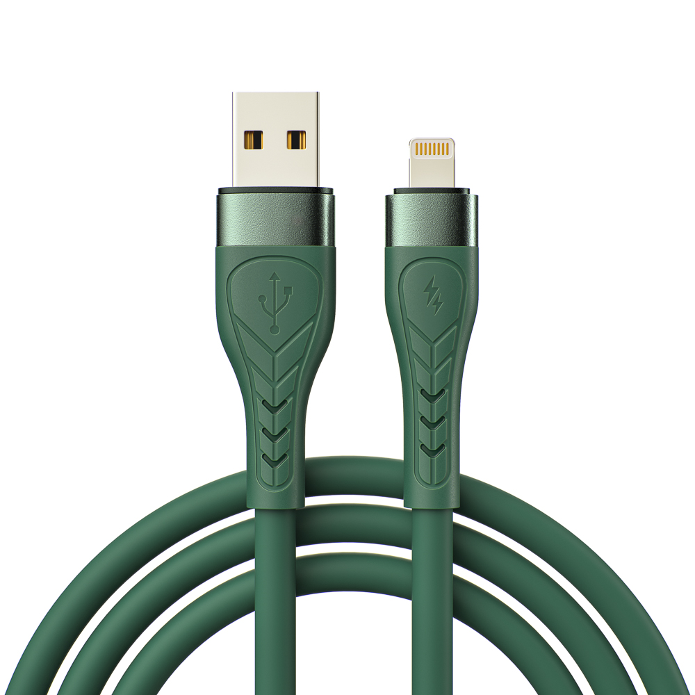 KHARITONOV Кабель для зарядки iP, 1 м, 2,4А, Быстрая зарядка QC3.0, зеленый, арт.№ 931-414
