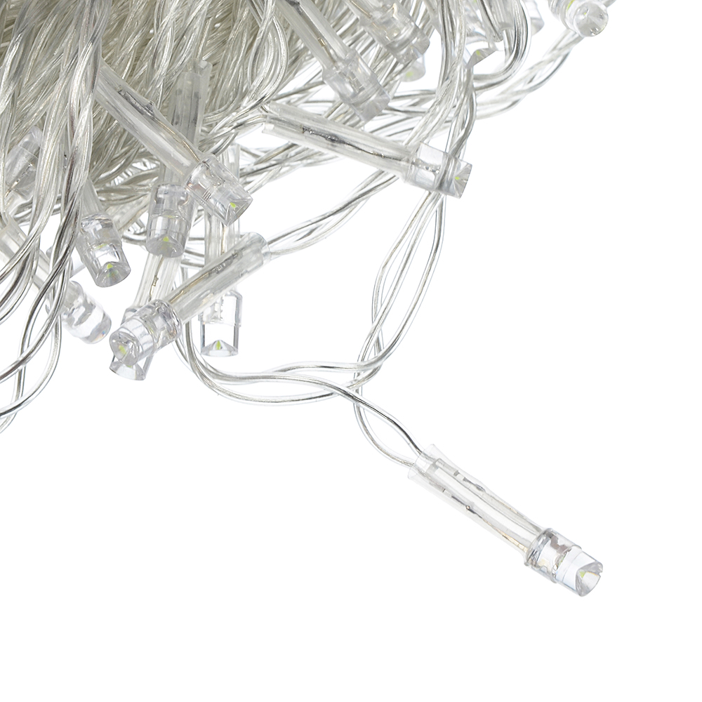 Гирлянда вьюн 9 м СНОУ БУМ, 100 LED ламп, постоянное свечение шампань, ПВХ прозрачный, 220В, арт.№ 384-051