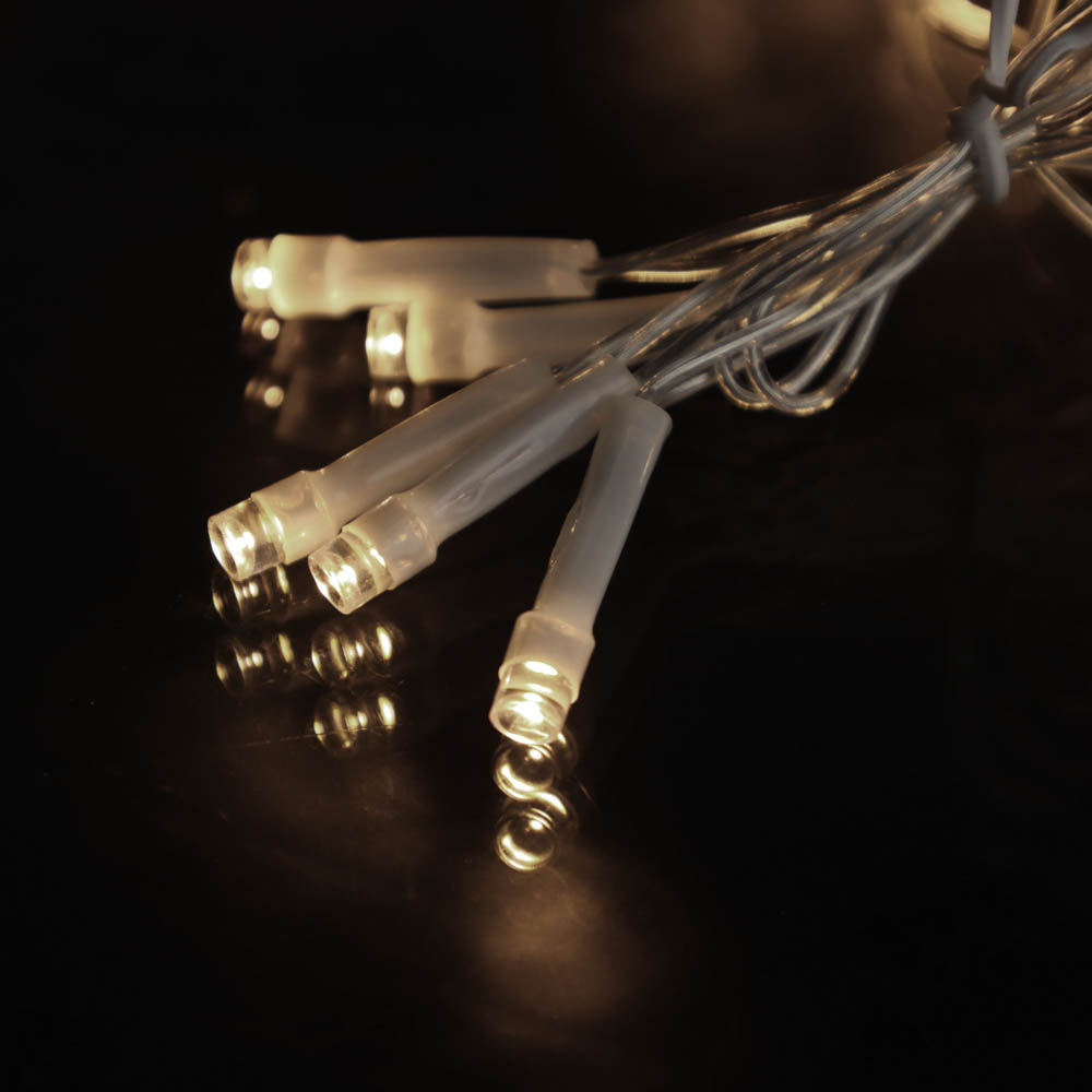 Гирлянда вьюн 9 м СНОУ БУМ, 100 LED ламп, постоянное свечение шампань, ПВХ прозрачный, 220В, арт.№ 384-051