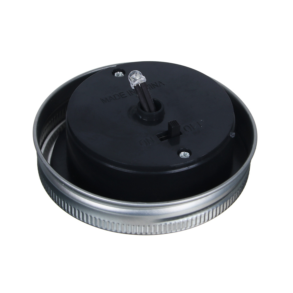 INBLOOM Фонарь садовый на солн.батарее банка, 7x13см, 1LED*шампань, 1x1.2V Ni-MH AAA300mAh, стекло, арт.№ 483-025