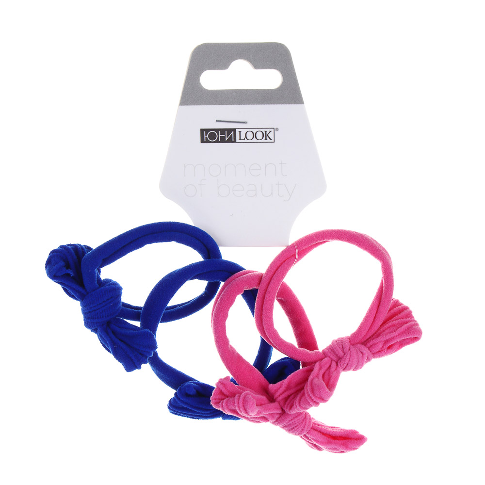 ЮНИLOOK Набор детских резинок для волос 4 шт, 4 см, полиэстер, 3 сочетания цветов, арт.№ 322-291