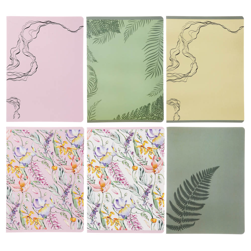 Тетрадь 48 л. "Botanica" А4, в клетку, на скобе, скругленные углы, в ассортим., арт.№ 578-176